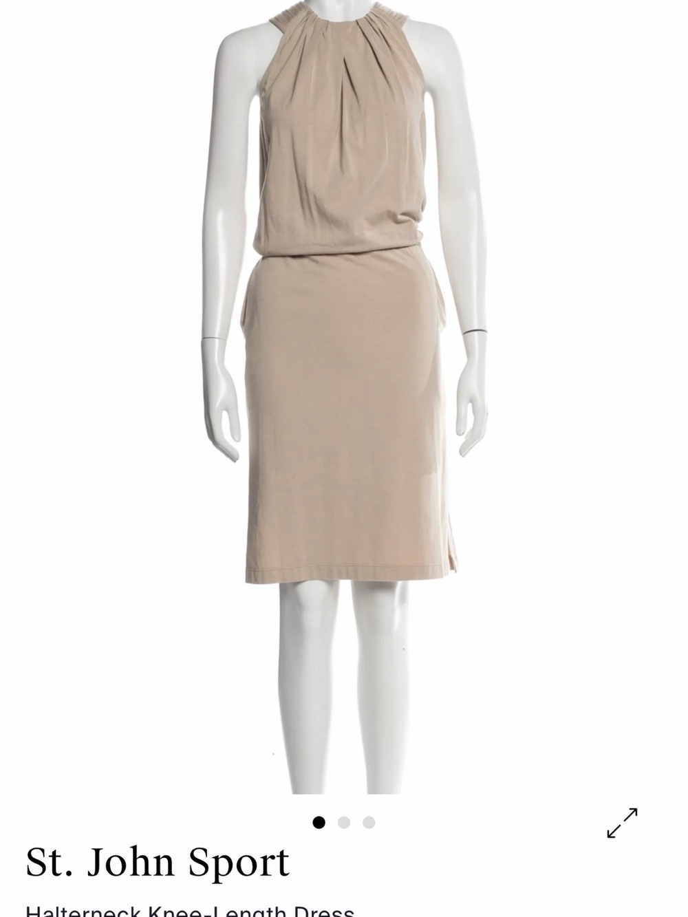 St. John Sport Halter Top Dress in Light Taupe